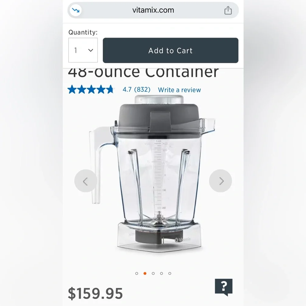NEW VITAMIX 48 Oz Blender Container + Tamper